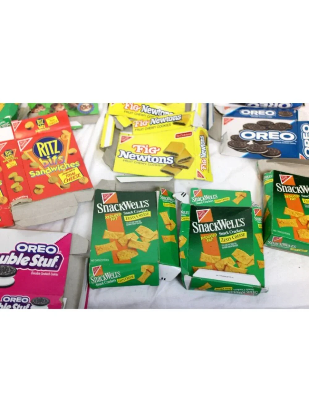 Lg Lot Cardboard Mini Snack Boxes Oreo Snackwells Ritz Vtg Crackers Cereal Play